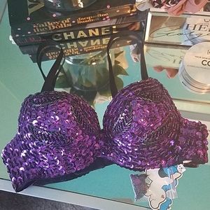 Purple Sequin Bra by I Heart Raves NWT Size M